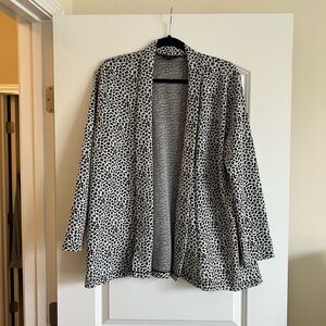 Animal Print Black and White Patterned Knit cardigan
